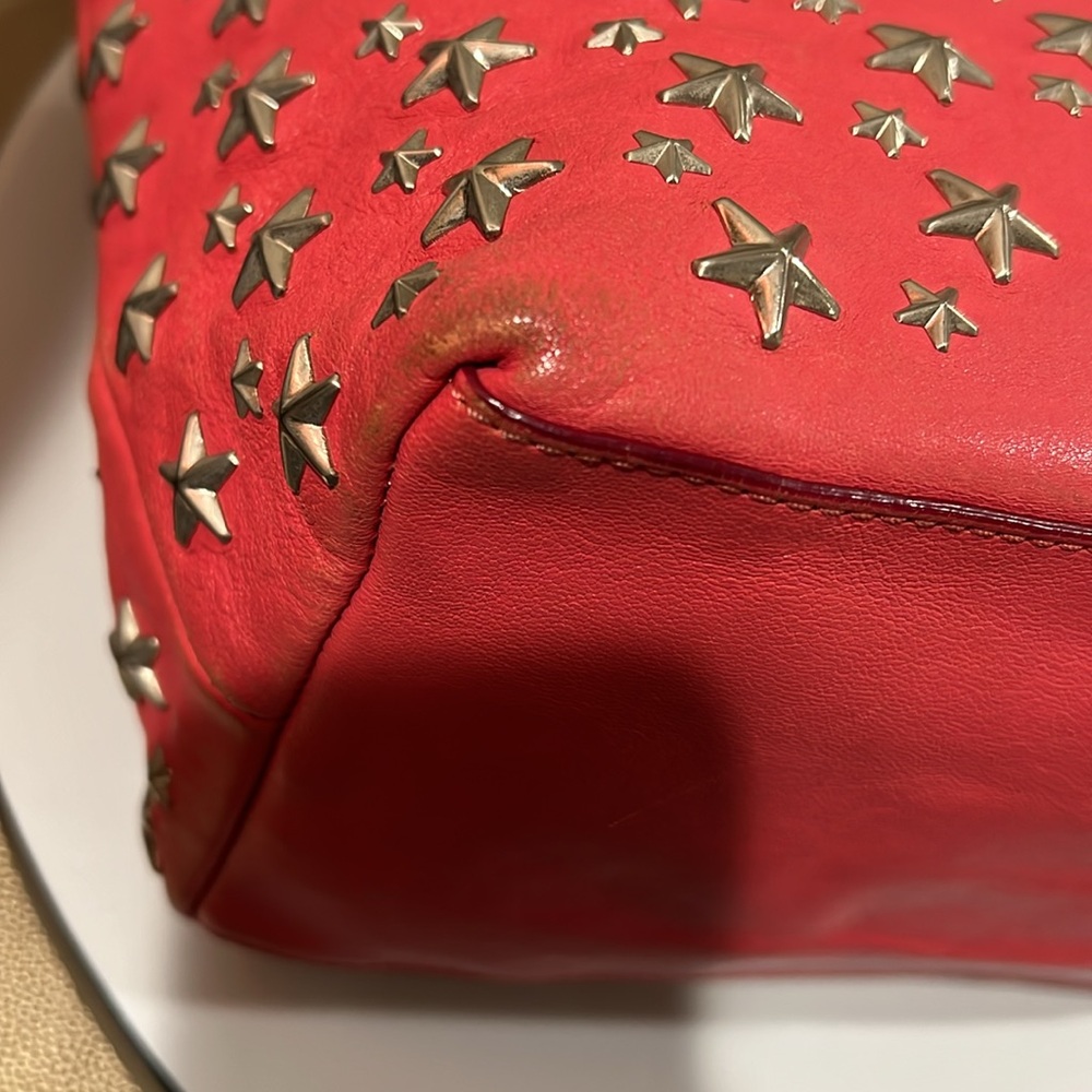 Jimmy Choo Pink Leather Star Tote Bag - Picture 10 of 16